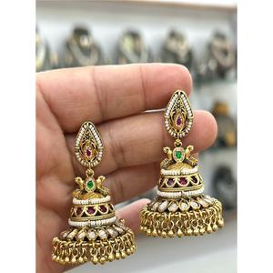 ต่างหูห้อยประดับมอสซาไนต์คุณภาพพรีเมียมชุบทองเหลืองสวยงามสำหรับผู้หญิงและเด็กผู้หญิง เหมาะสำหรับงานแต่งงานและงานปาร์ตี้ - Product Image 2