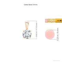 Collar Unisex Vintage DK 1CT con Diamante Cultivado en Laboratorio IGI, Corte Brillante, Color D, Claridad VVS1, Oro Sólido de 18K, Elegante, para Regalo de Boda o Fiesta