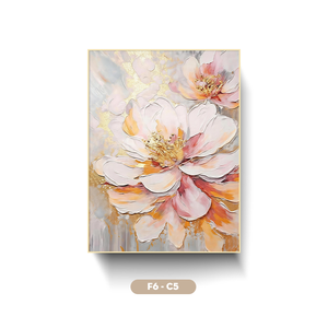 HALO Original – impression d'art sur toile florale moderne, peinture murale de fleurs peinte à la main, peinture encadrée, décoration de la maison F6-C5 - Product Image 1
