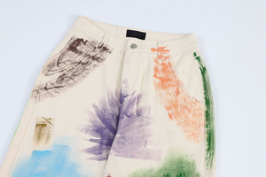 Pantalones Vaqueros con Estampado Gráfico, Corte Holgado, Diseño Personalizado, Lavado Vintage, Estilo Barrel, Rectos, Streetwear, Hip Hop, Y2K - Product Image 3