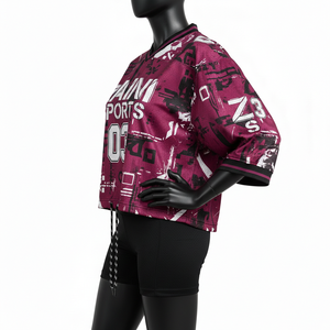 Camiseta de Fútbol para Mujer, Ligera, 180 GSM, Tejido de Malla de Poliéster Suave, Impresión Completa, Logotipo Personalizado, Camiseta de Fútbol de Algodón para Mujer - Product Image 3