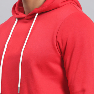 Ensemble de survêtement rouge à capuche pour homme, sweat-shirt en coton et pantalon de jogging coupe droite longueur intégrale avec poches latérales, décontracté, automne - Product Image 5