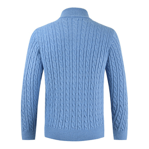 Pull tricoté mi-zippé pour homme, chaud et décontracté, à manches longues, coupe ample, col montant, idéal pour l'hiver - Product Image 3
