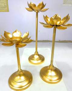 Support de bougie chauffe-plat en métal doré décoratif pour Diwali, Noël, décoration de maison et de bureau, cadeau d'entreprise - Product Image 5