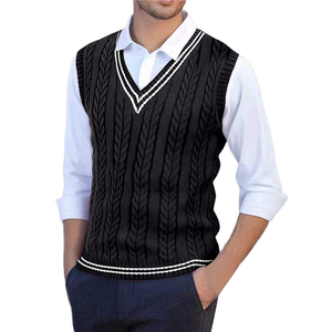 Pull en tricot acrylique respirant, haut sans manches léger, pull pour homme très vendu, pull en tricot confortable - Product Image 4