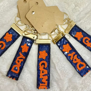 Hot Collection Premium Beaded Sequin Adjustable Keychain Gameday Custom Sports <b>Wristlet</b> Fashion Fan Merchandise Keychains 2026 - Product Image 1