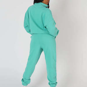 Conjunto Deportivo Corto para Mujer, con Logotipo Personalizado, Sudadera con Capucha y Pantalones Jogger, de Algodón y Felpa, para Invierno - Product Image 2