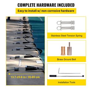 Copertura di Sicurezza Rettangolare in Rete Verde per Piscine Interrate 20x40ft, Copertura Invernale per Piscina e Avvolgitore - Product Image 4