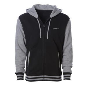 เสื้อฮู้ดกันหนาวแบบลำลองของผู้ชายมีซิปปิดผ้าฝ้าย100% ฤดูหนาวบริการ OEM รูปแบบสีทึบที่ผ่านการซักแล้ว - Product Image 1