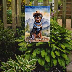 Multicolor Rottweiler Cowboy Welcome Garden Flag Buzón Decorativo Patio Banner para Patio Obra de arte y camas de flores Tamaño de patio Banner - Product Image 2