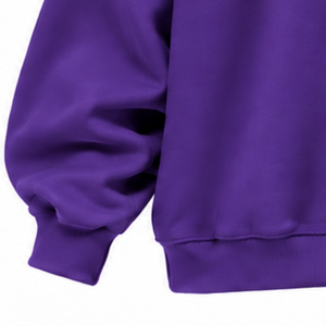 <b>Purple</b> Oversized Mock Neck Sweatshirt Unisex Relaxed Fit Pullover Long Sleeve Heavyweight Custom Printed Casual Streetwear <b>Top</b> - Product Image 5