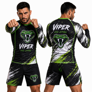 Rashguard para Hombre para BJJ No-Gi, con Bajo de Silicona Antideslizante, Logotipo Personalizado, Compresión para Grappling Intenso - Product Image 1