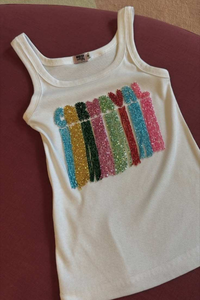 Wifey Top sin mangas de algodón acanalado blanco con bordado de cuentas, para mujer, para fiesta nupcial, ropa casual de verano - Product Image 3