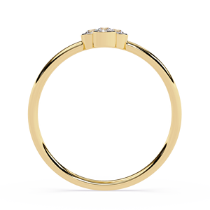 Anillo apilable de oro macizo de 14k para mujer con cuatro diamantes redondos engastados en bisel, ideal para regalo, compromiso, aniversario o boda. - Product Image 4