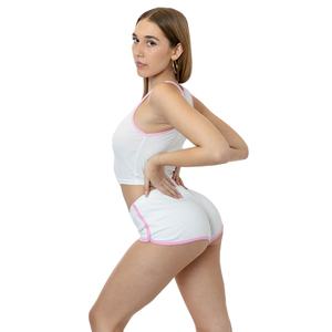 Venta caliente pantalones cortos de mujer activa malla algodón mezcla Yoga y pantalones cortos para correr comodidad algodón poliéster pantalones cortos - Product Image 1