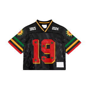 Maillots de football pour hommes personnalisés en maille à manches courtes en polyester respirant à impression numérique coupe ample et surdimensionnée - Product Image 2