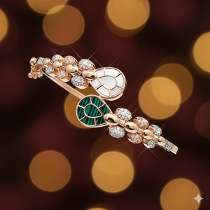 Pulsera de Oro Rosa de 18K con Malaquita y Madreperla - Product Image 2