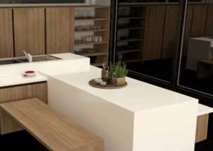 Modern Artificial Quartz <b>Kitchen</b> Island Countertop Rectangular Flat Edge Gloss Finish 800x2400,800x3000mm - Product Image 4
