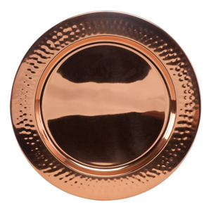 Assiette de service ronde en cuivre faite à la main, idéale pour la maison, les hôtels, les mariages, la vaisselle de table et les plats – En promotion - Product Image 3
