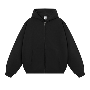 Sudadera de hombre con cremallera corta, forro polar, cuello alto, corte regular, color liso, informal, manga larga, 100% poliéster, felpa francesa, primavera, digital - Product Image 5