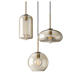 Lustre suspendu large en bronze de qualité supérieure avec abat-jour en forme de dôme à motif de branches de sapin en relief, idéal pour îlot de cuisine ou entrée, en promotion - Product Image 2