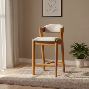 เก้าอี้บาร์ Kia โครงไม้สักธรรมชาติ เป็นมิตรกับสิ่งแวดล้อม ทนทาน สไตล์ร่วมสมัย เรียบง่าย ออกแบบตามสั่ง สำหรับใช้ในร่มเชิงพาณิชย์ - Product Image 1