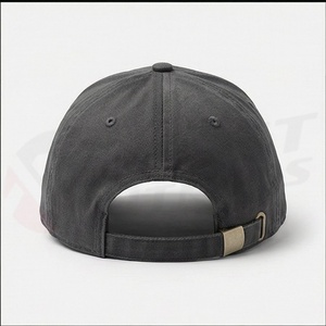 Dark Grey Washed Canvas Baseball <b>Cap</b> <b>Plain</b> Adjustable Vintage Style Trending Unique Design Men Gear Shade Breathable - Product Image 2
