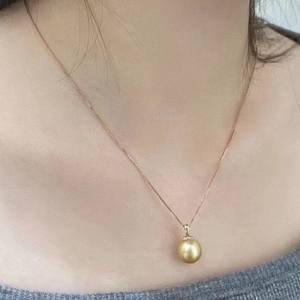 Cadena en Forma de Y de Oro de 18K con Colgante de Perla Natural de Agua Dulce de 4-5mm, Popular Este Año, 8-9mm con Caja de Regalo Incluida - Product Image 4