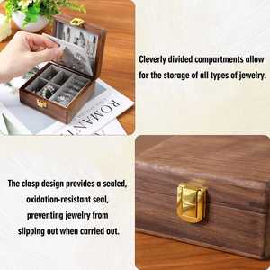 Elegant Wooden Jewelry Display Organizer with Sliding <b>Drawers</b> Ring Holder Necklace <b>Storage</b> <b>Box</b> for Home Boutique Bedroom Use - Product Image 6