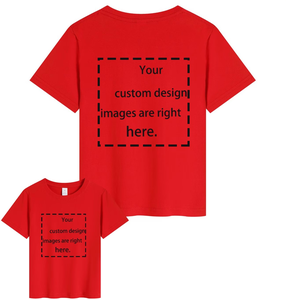 Kids Red Custom Printed 100% Cotton T-Shirt Short Sleeve O-Neck Jersey Casual Wear for Kids Adults Eco-Friendly Anti-Pilling - Product Image 1