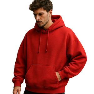 <b>Thick</b> <b>Fleece</b> Regular Fit Men's Hoodies Sweatshirts Solid Pocket Customizable Full Chest Logo 100% Cotton Breathable Winter - Product Image 1