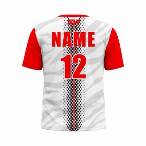 Camiseta deportiva roja de poliéster 100% de secado rápido y transpirable, con logotipo personalizado OEM, para hombre, sublimación, venta al por mayor. - Product Image 5