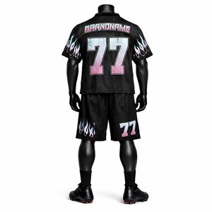 Ensemble de maillot et short de football américain de qualité supérieure, uniforme sportif respirant, vêtements d'équipe personnalisés pour les entraînements et les matchs - Product Image 3
