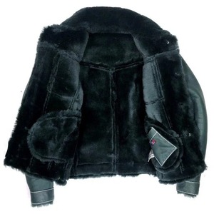 Premium <b>Men's</b> Leather <b>Shearling</b> Aviator <b>Jacket</b> Genuine Sheepskin Fur Winter Coat Warm Durable Classic Outerwear Style - Product Image 1