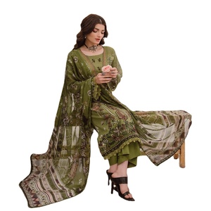 Ramsha Vol MASHAAL-10 Long Maxi Frock Heavy Embroidered Lawn Three-Piece Punjabi Suit for Women <b>Eid</b> <b>Dresses</b> Salwar Kameez - Product Image 1