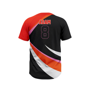 เสื้อเบสบอลพิมพ์ซับลิเมชันเสื้อกีฬาใส่ได้ทั้งชายและหญิงมีกระดุมสองเม็ดระบายอากาศได้ดี - Product Image 2