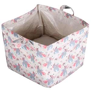 กล่องเก็บของเล่นลายจุดกล่องผ้าใบ (ยูนิคอร์น) - Product Image 1