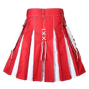 Kilt écossais moderne et tendance avec design à lacets rouges et blancs, modèle utilitaire 2026 - Product Image 4