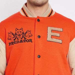 Chaqueta Universitaria de Lana Moderna para Hombre, Estilo Urbano Personalizado, Logotipo Frontal, Cuello Alto, Cierre de Cremallera - Product Image 6