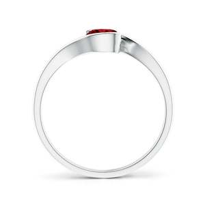 Bague de fiançailles et de mariage en argent sterling 925 plaqué rhodium avec grenat serti clos et griffes, style vintage pour tous les jours, pierre de naissance de janvier - Product Image 2