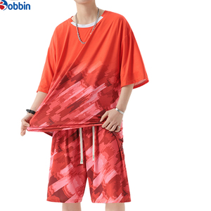 Conjunto de Camiseta de Manga Corta para Hombre, Informal, Elegante, de Verano, Tejido Transpirable, Corte Holgado, Conjunto Deportivo Informal Unisex - Product Image 6