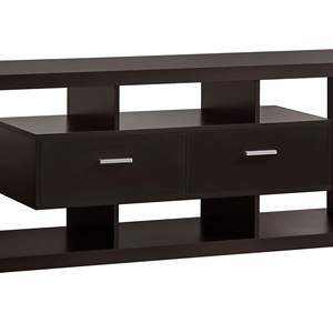 Consolle TV Cappuccino da 59 pollici con cassetto centrale elegante supporto TV con comodo ripiano - Product Image 3