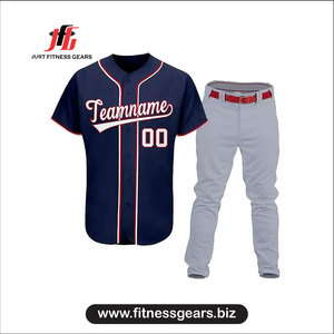 JUST FITNESS GEARS Ensemble de maillots de baseball pour hommes, manches courtes, polyester, évacuation de l'humidité, vêtements pour toutes les saisons - Product Image 1
