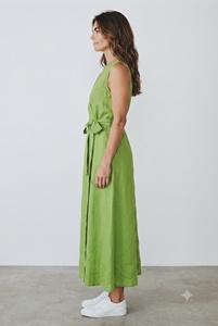 Robe longue 100 % coton à imprimé floral, manches courtes, taille naturelle, pour la plage et les vacances, coupe classique, avec poches, idéale pour l'été - Product Image 2