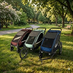 Remorque/Poussette/Vélo de jogging pour enfant en alliage d'aluminium série KS-200 3-en-1 avec suspension indépendante et tissu résistant à l'eau 600D - Product Image 6