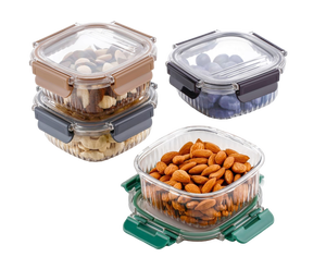 Boîtes de conservation alimentaire empilables avec couvercles à clipser, hermétiques, rectangulaires, pour la préparation des repas en cuisine - Product Image 4