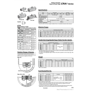 Pièces pneumatiques d'actionneur rotatif CDRA1LS80-180CZ SMC Pneumatics - Product Image 3