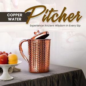 50oz Smart Copper Hydration Station - Antimicrobial Water Pitcher with Lid & Handle - Natural Alkaline Water Purifier Wholesale - Product Image 3