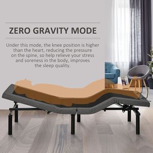 Base de Cama Ergonómica Ajustable de Gravedad Cero con Control Remoto Inalámbrico de Memoria, Inclinación de Cabeza y Pies para el Control del Estrés - Product Image 5