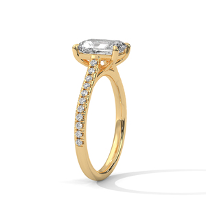 Joyería Fina para Mujer, Anillo de Diamante Cultivado en Laboratorio con Corte Esmeralda, Certificado GRA, Chapado en Oro Amarillo de 14k, Joyería Destiny a Bajo Precio - Product Image 3